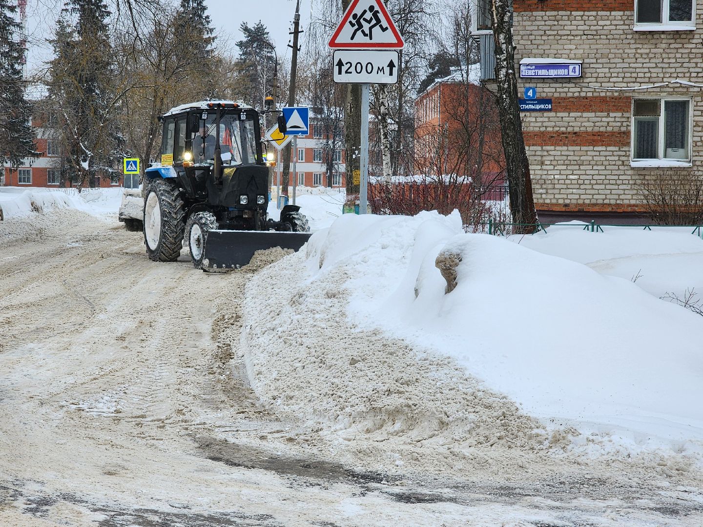 снегопад, уборка снега,