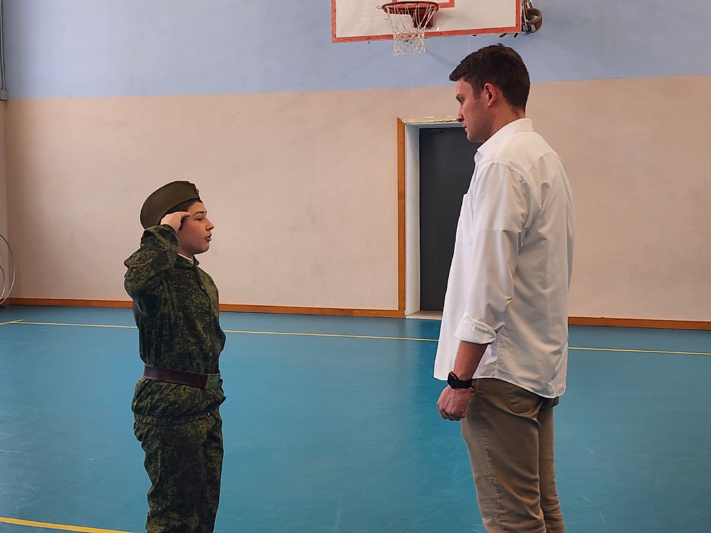 день защитника отечества, смотр строя и песни, школа,