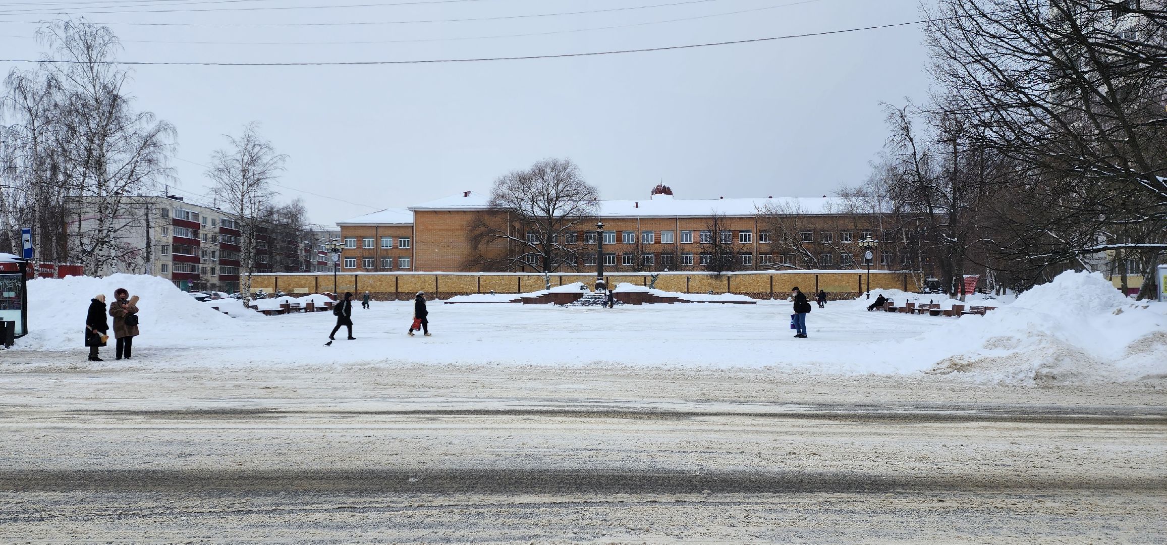 раменское, жкх, уборка снега на площади молодежи,