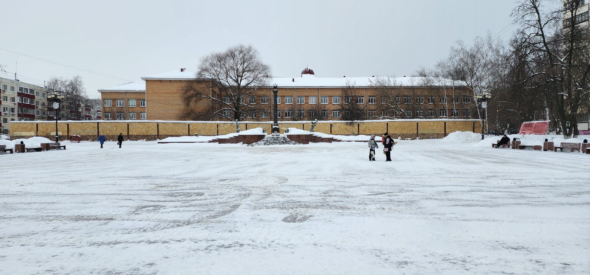 раменское, жкх, уборка снега на площади молодежи,