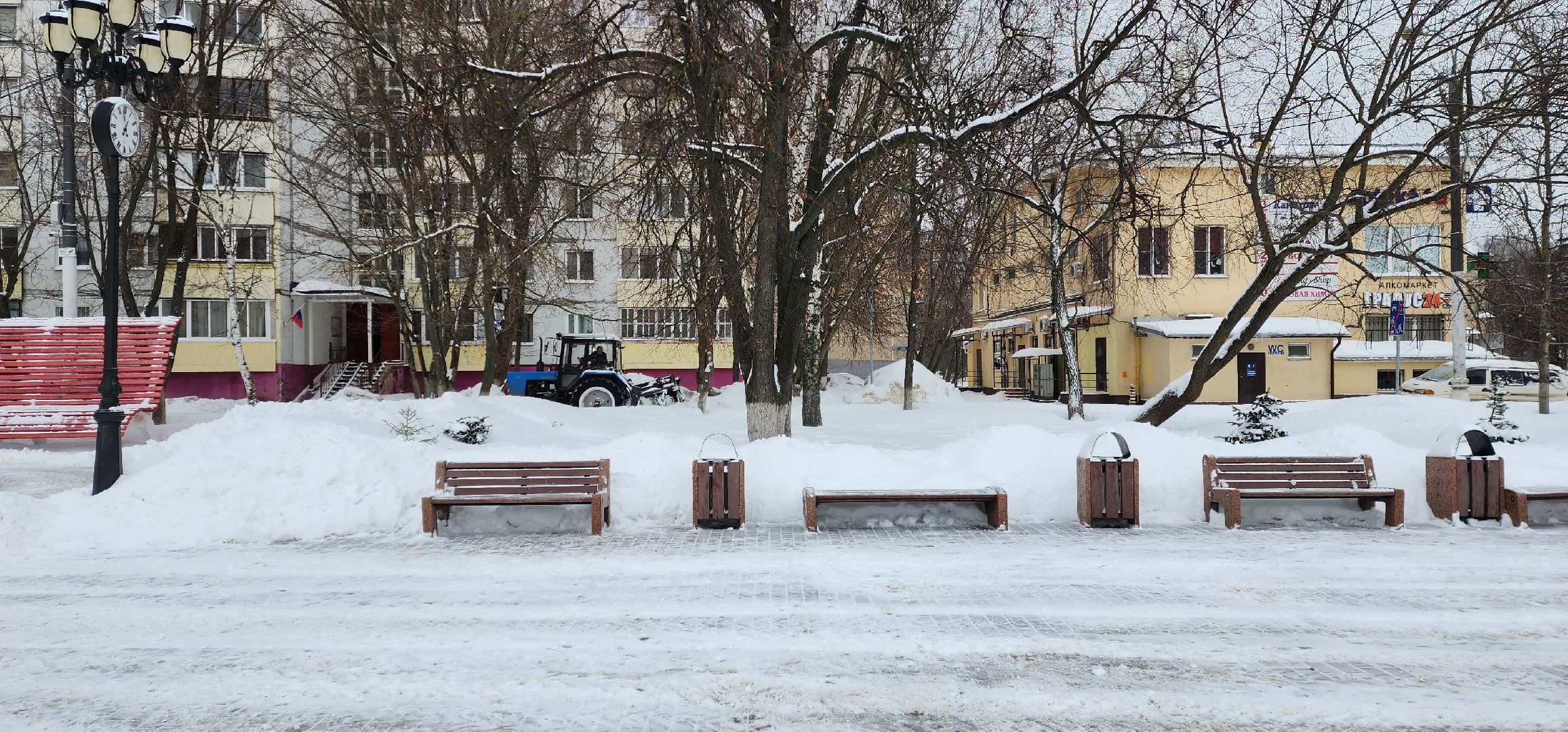 раменское, жкх, уборка снега на площади молодежи,