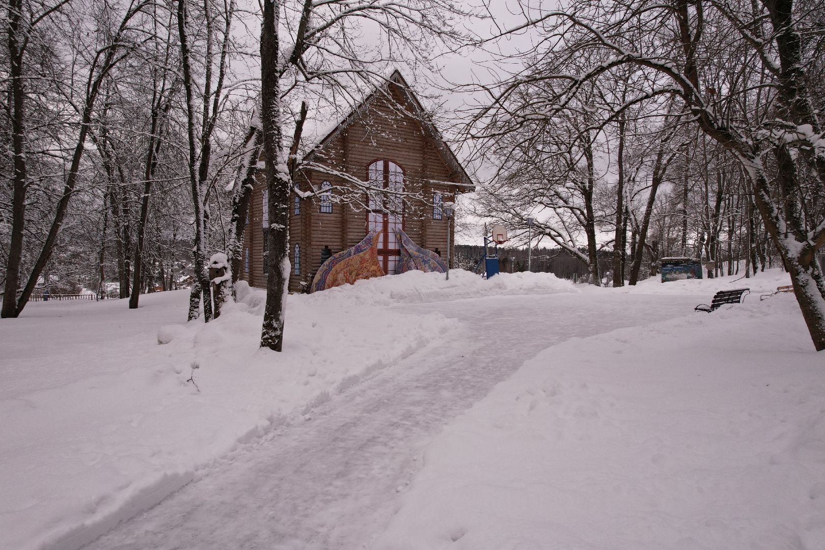 видео с коптера, руза, парк, благоустройство,