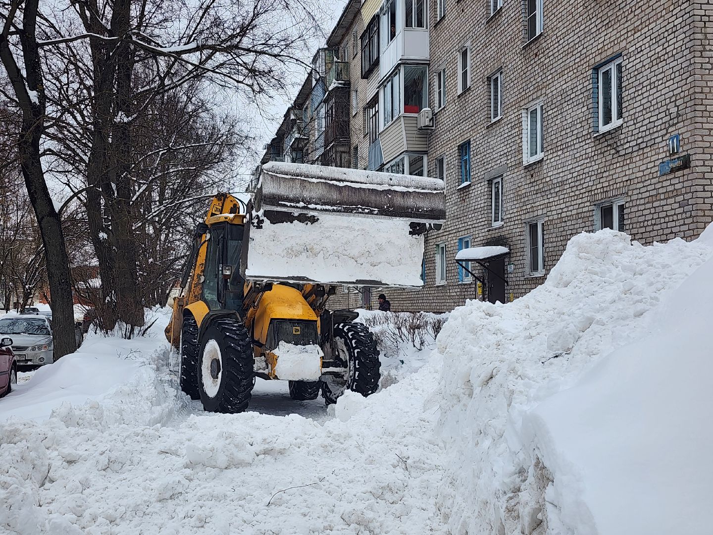 уборка снега, коммунальные службы, циклон, Старая Купавна, Богородский городской округ,
