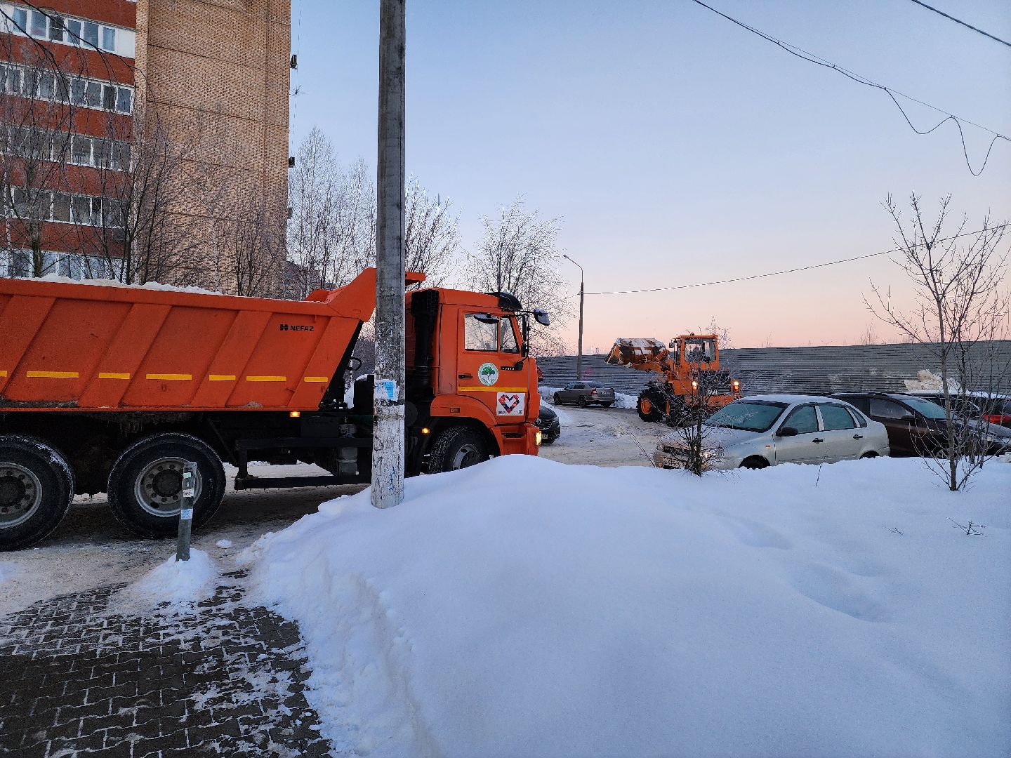 Уборка снега, Подольск, комбинат благоустройства, коммунальная техника,