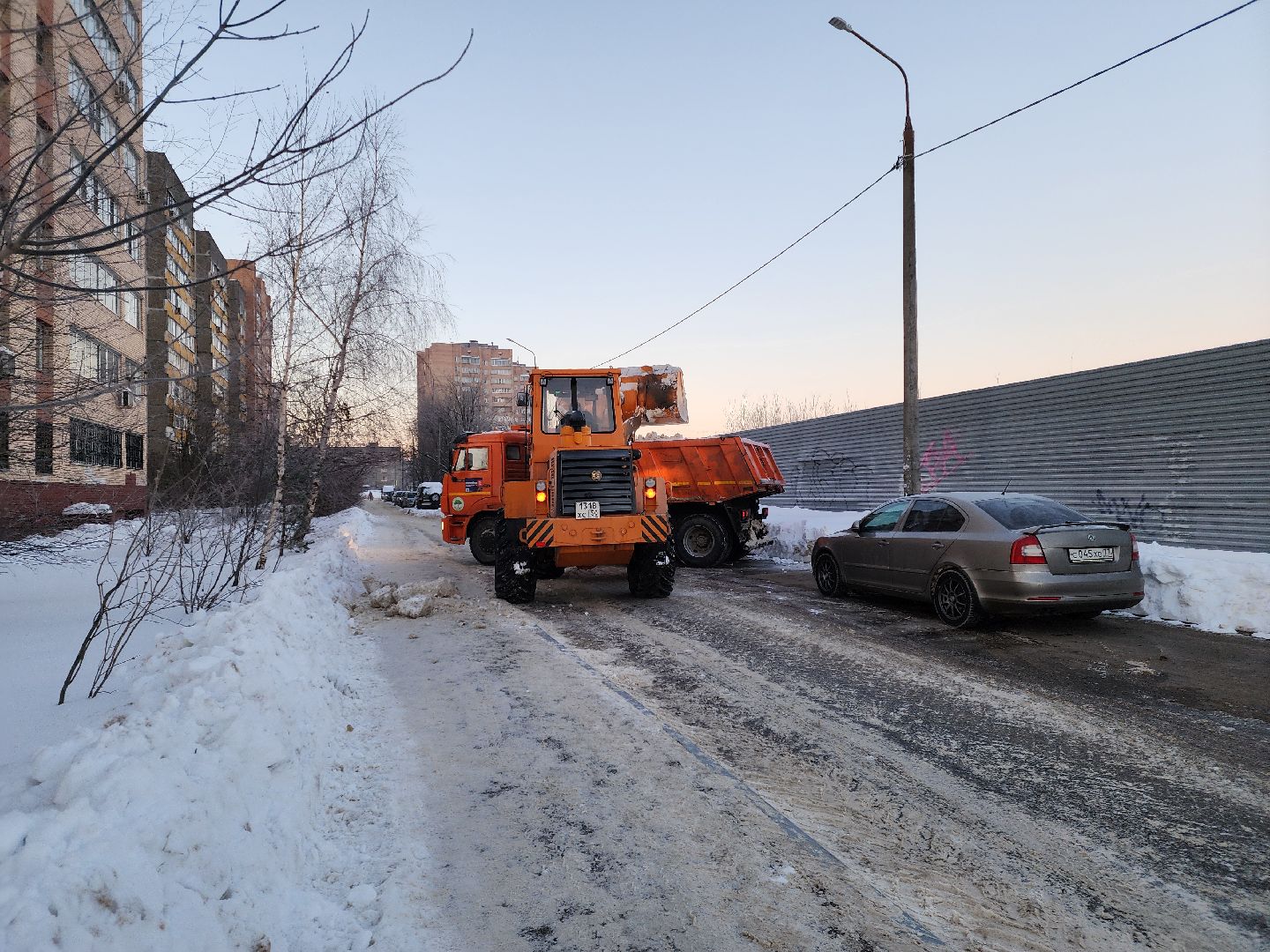 Уборка снега, Подольск, комбинат благоустройства, коммунальная техника,