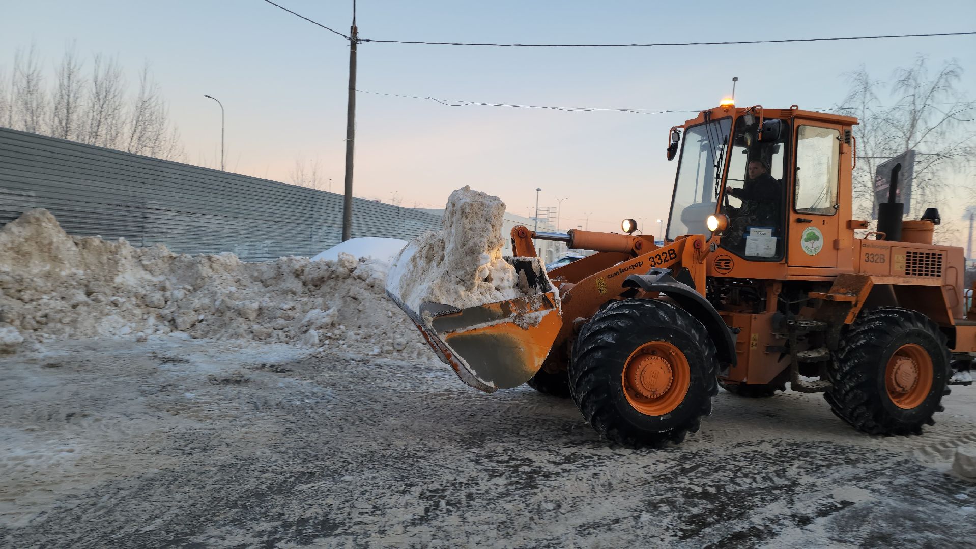 Уборка снега, Подольск, комбинат благоустройства, коммунальная техника,