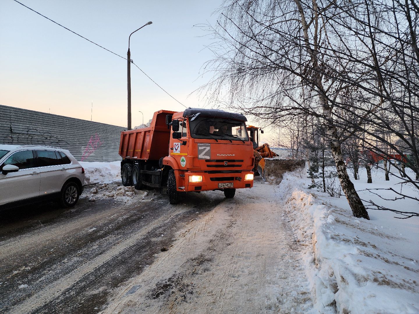 Уборка снега, Подольск, комбинат благоустройства, коммунальная техника,