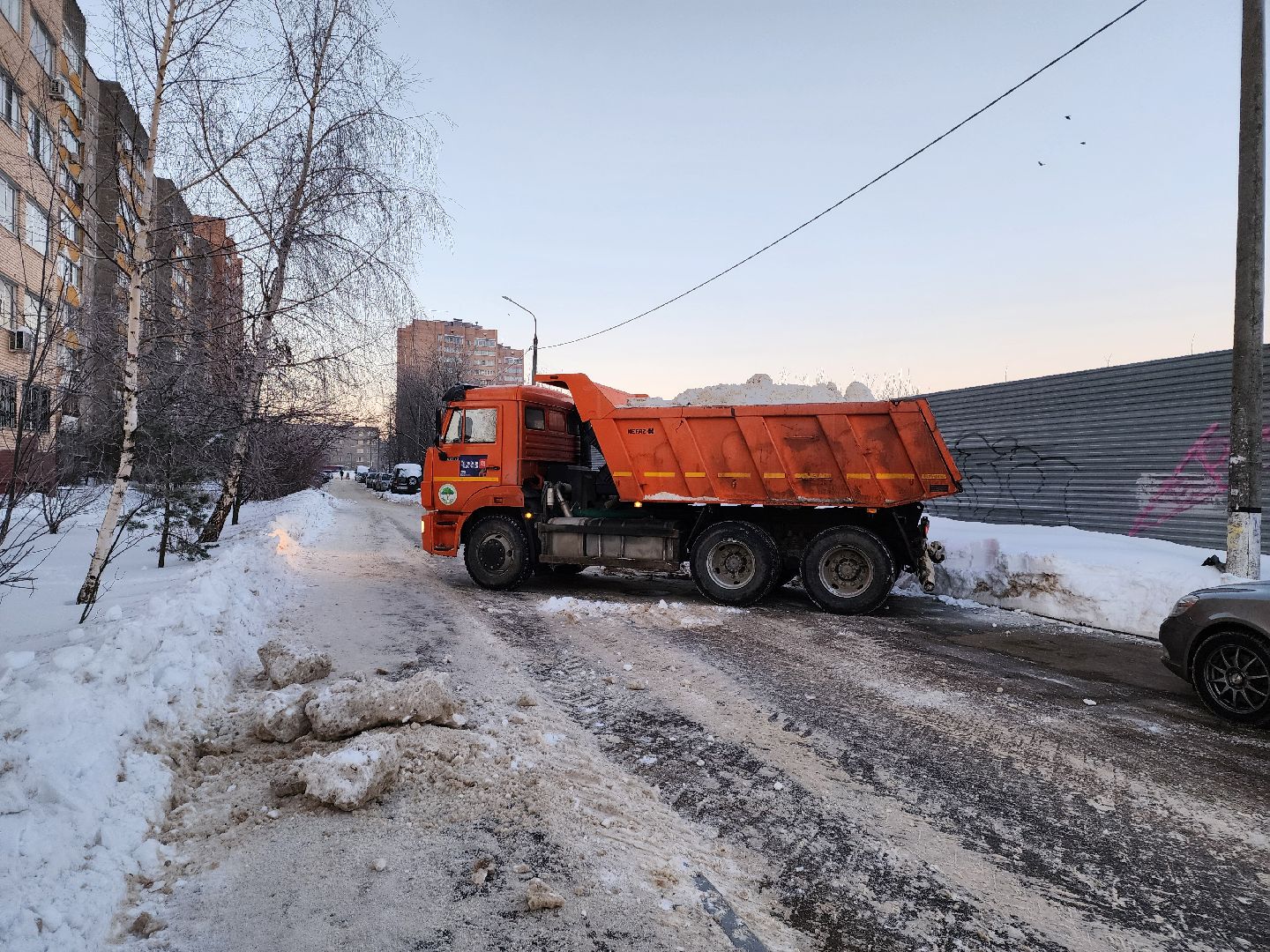 Уборка снега, Подольск, комбинат благоустройства, коммунальная техника,