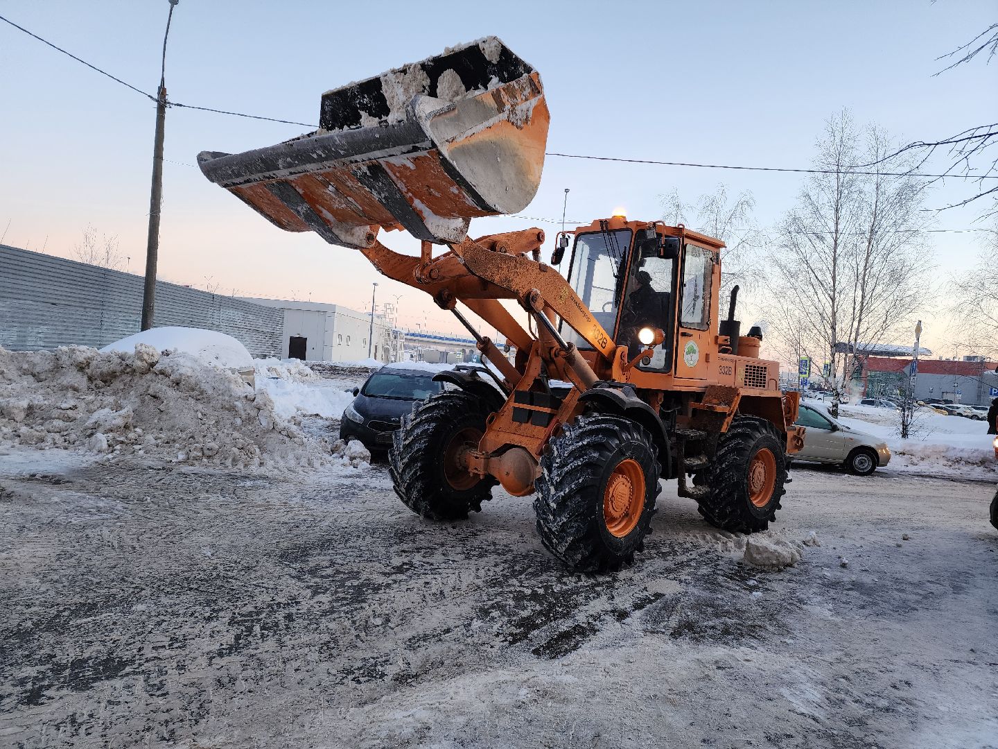 Уборка снега, Подольск, комбинат благоустройства, коммунальная техника,