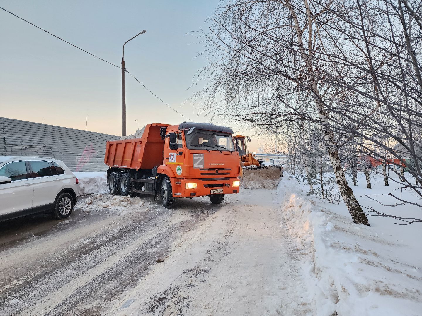 Уборка снега, Подольск, комбинат благоустройства, коммунальная техника,
