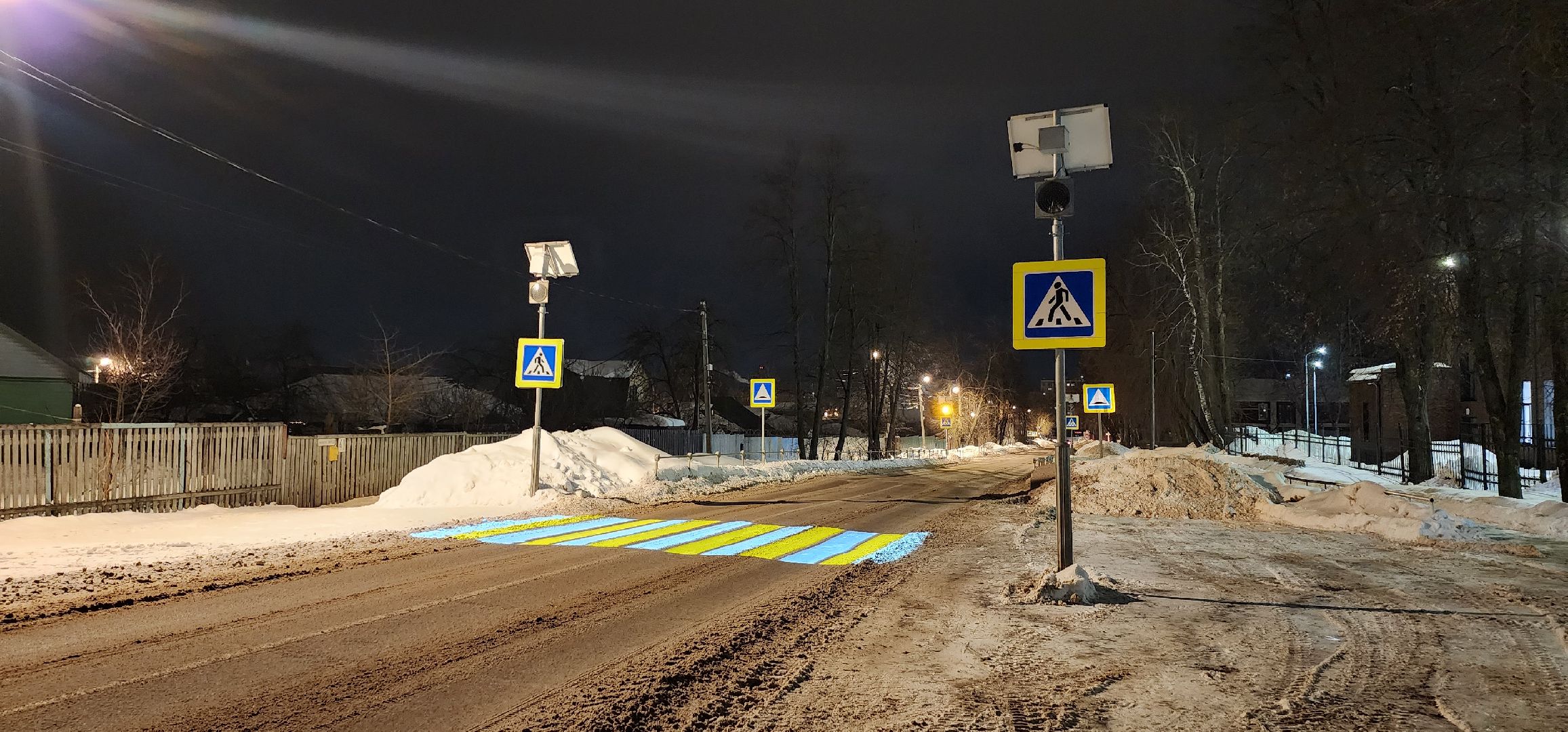 Коломна, Озеры, проекционный пешеходный переход,