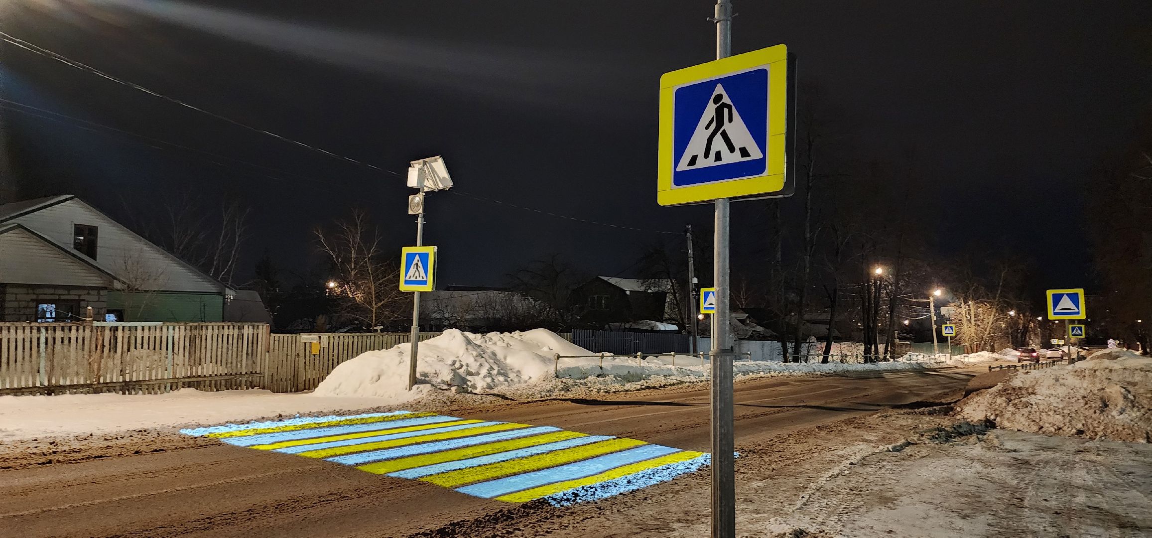 Коломна, Озеры, проекционный пешеходный переход,