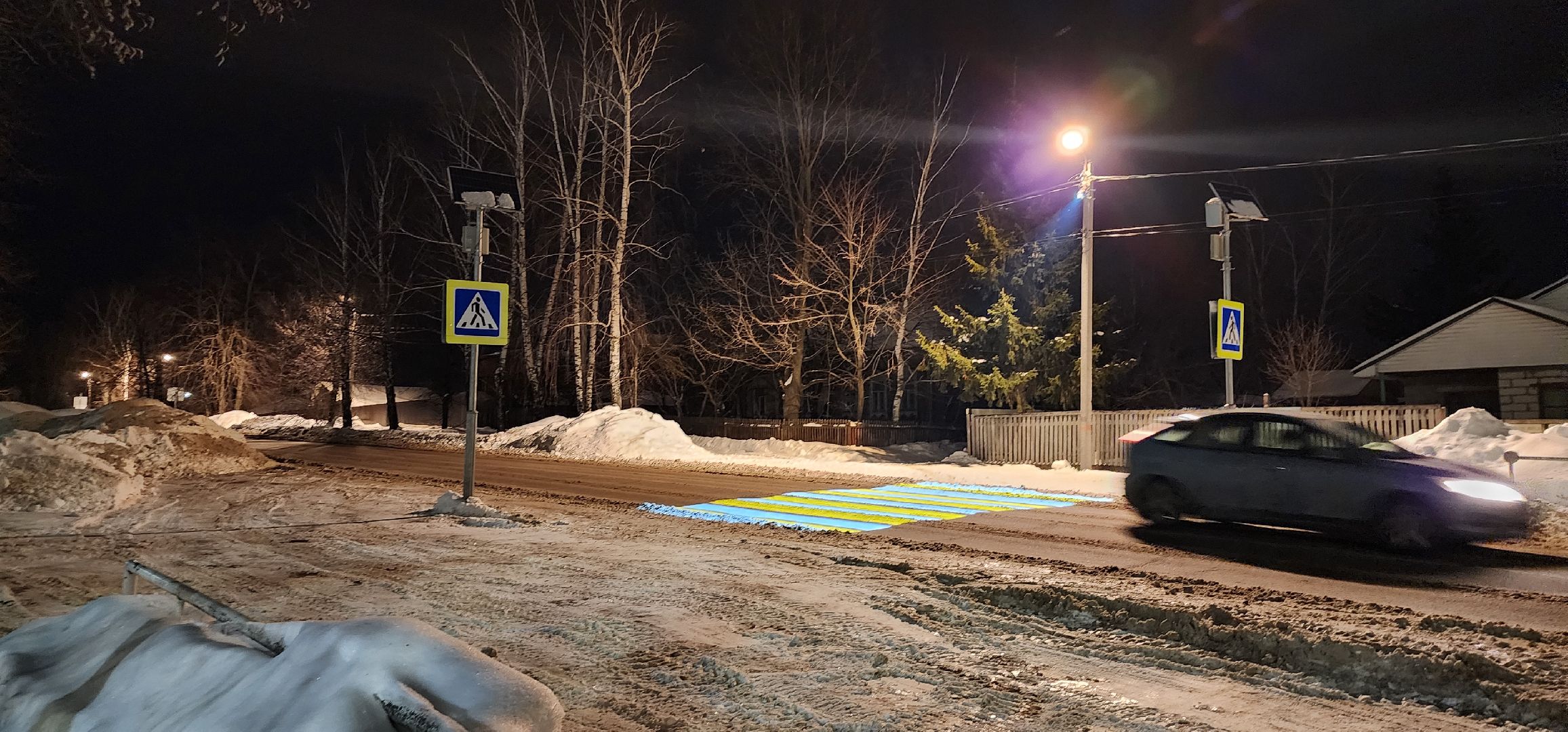 Коломна, Озеры, проекционный пешеходный переход,