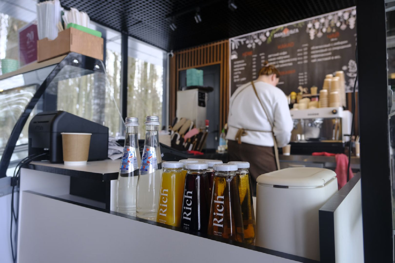 пущино, зима в подмосковье, общественное питание, еда, кофе,