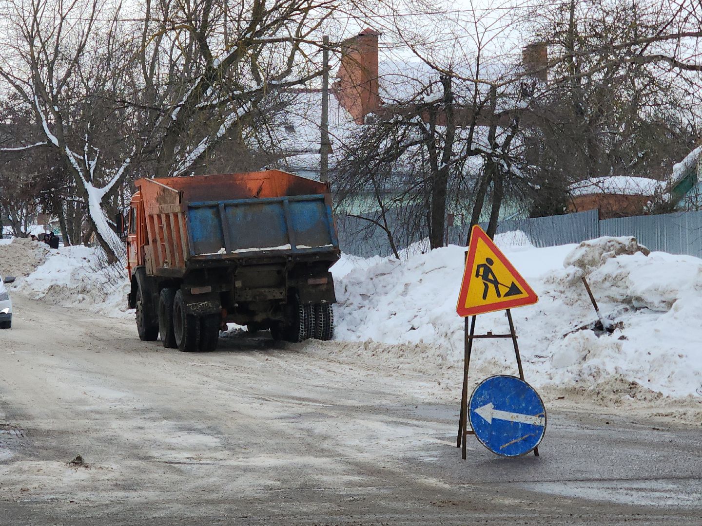 коломна, дороги, снег и наледь,