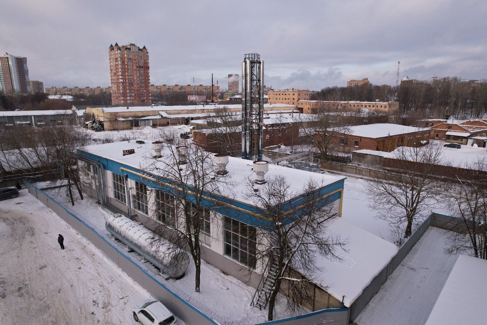 видео с коптера, котельная, серпухов,