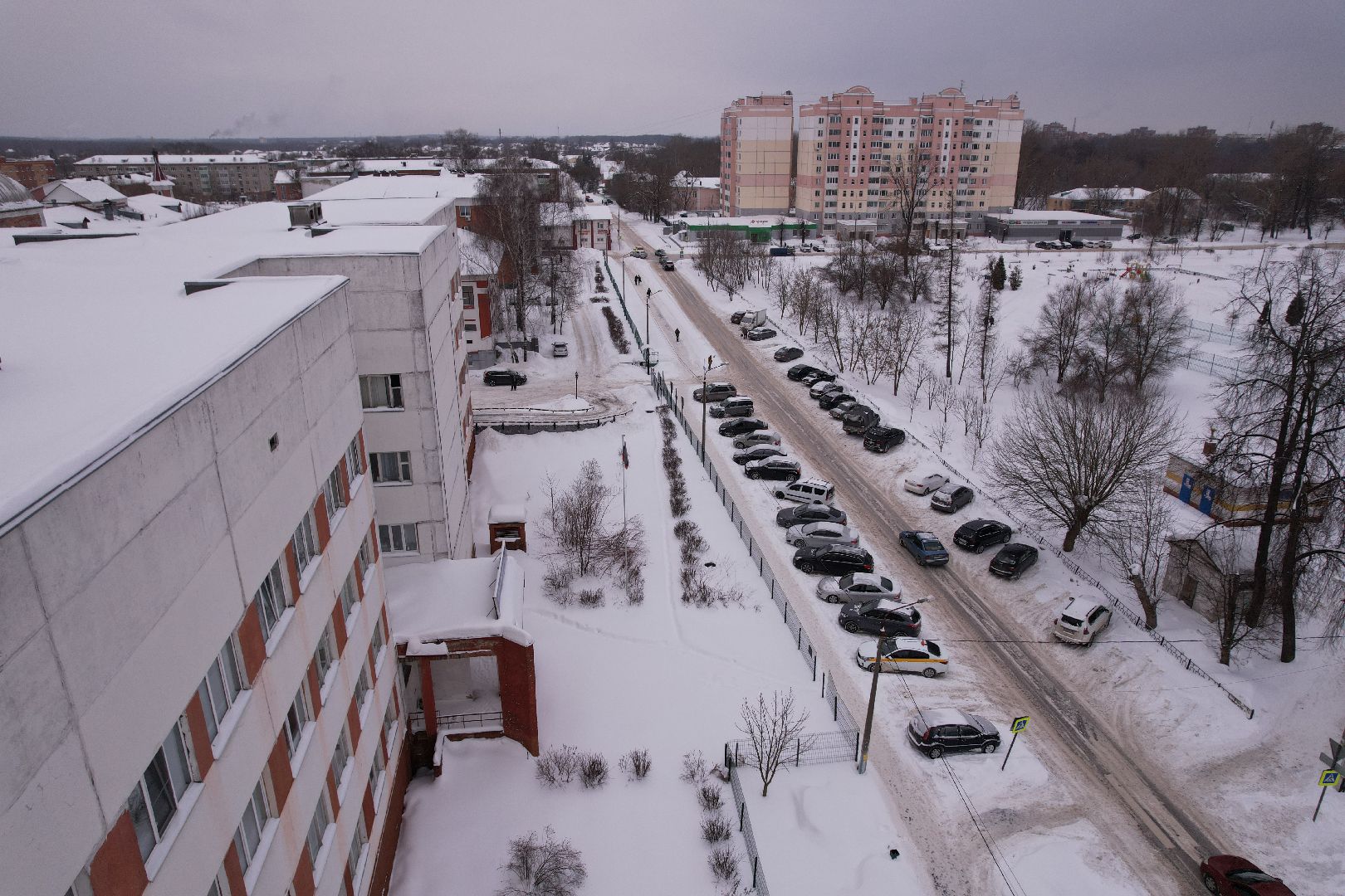видео с коптера, больница,