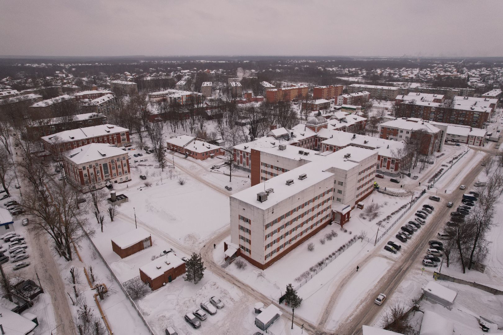 видео с коптера, больница,