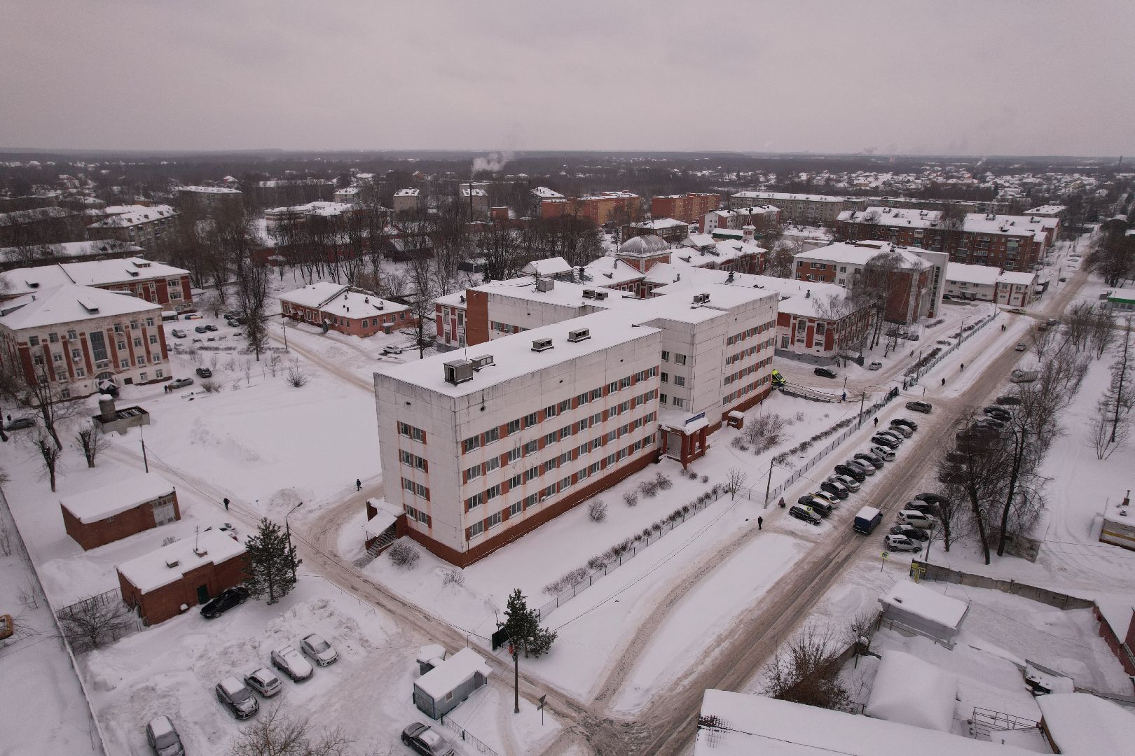 видео с коптера, больница,