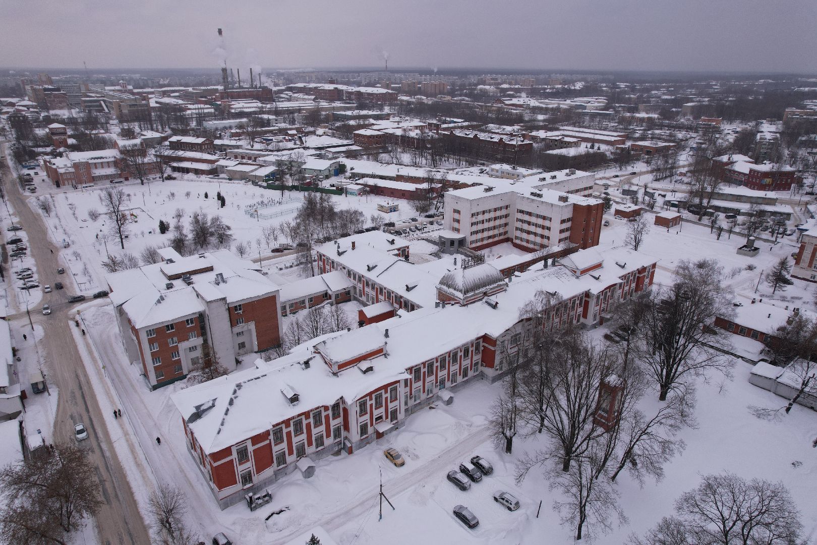 видео с коптера, больница,