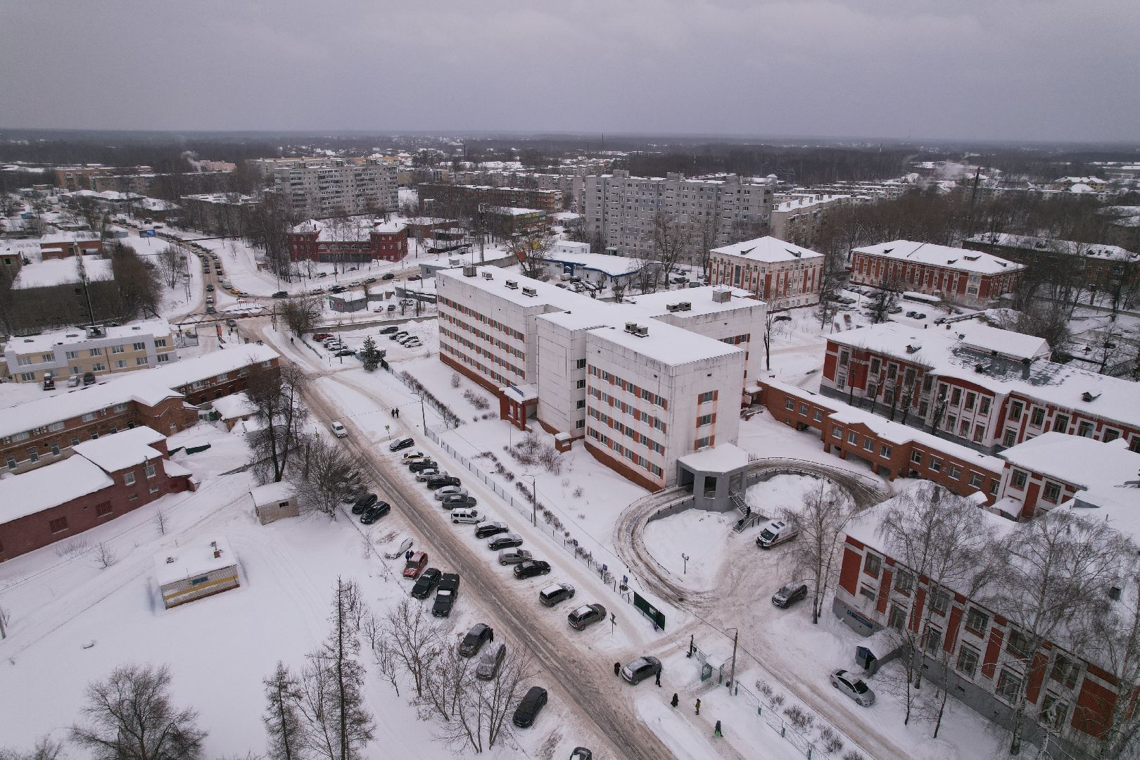 видео с коптера, больница,