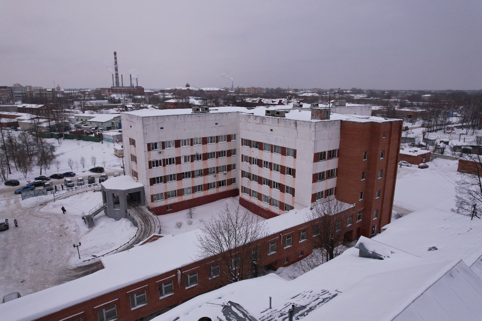 видео с коптера, больница,