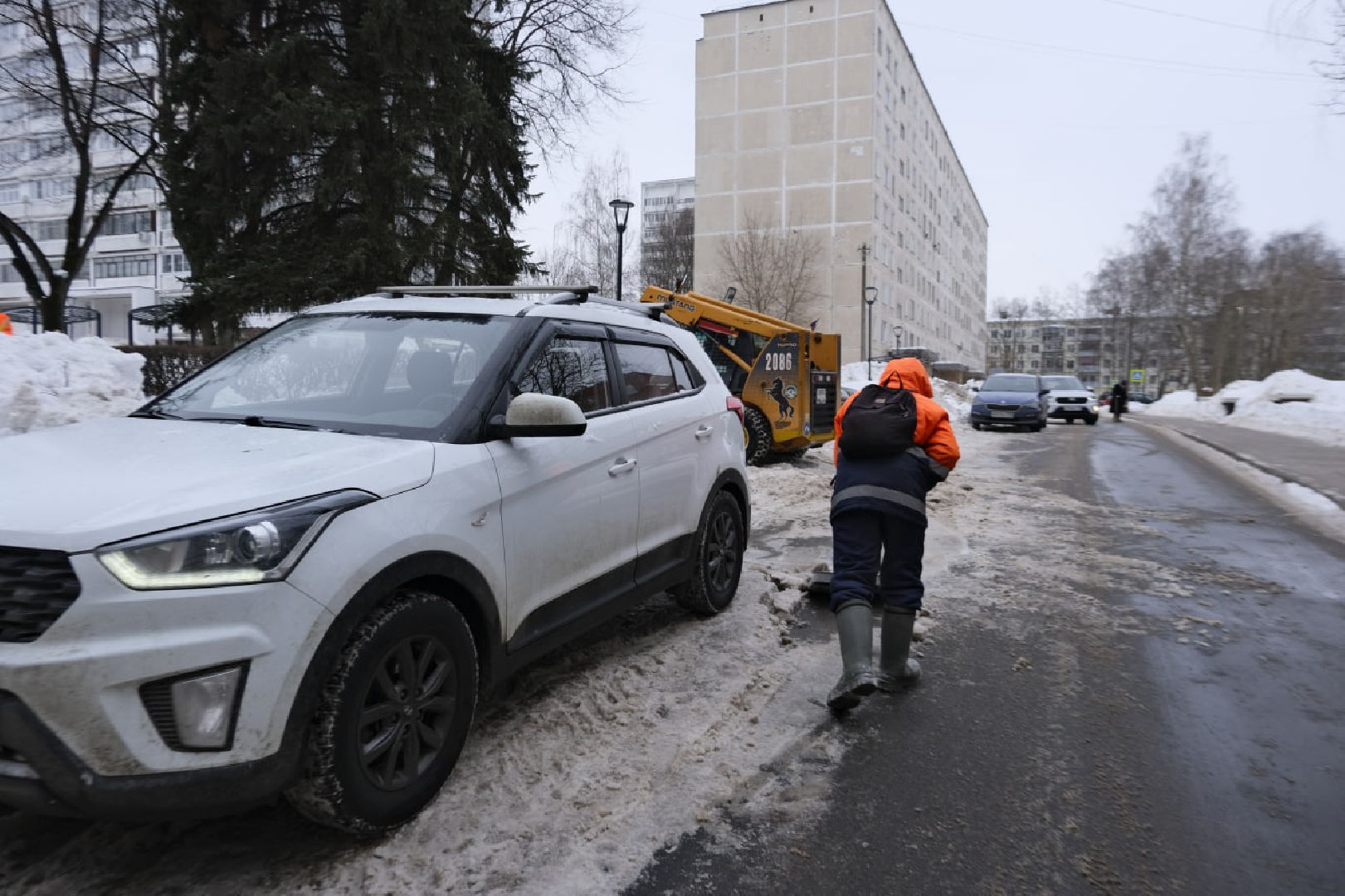 пущино, уборка снега,