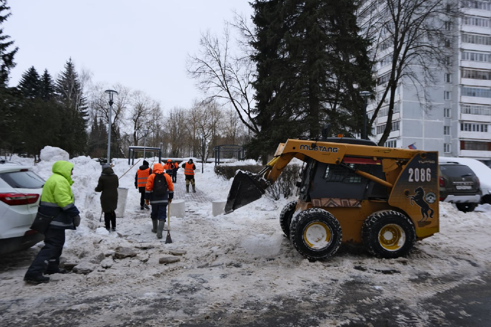 пущино, уборка снега,
