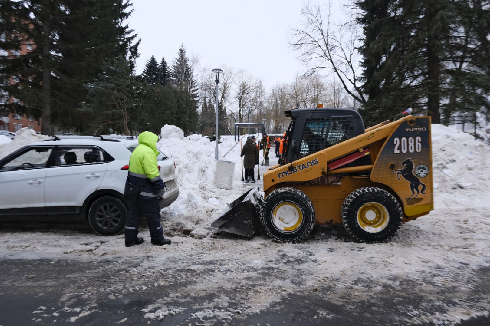 пущино, уборка снега,