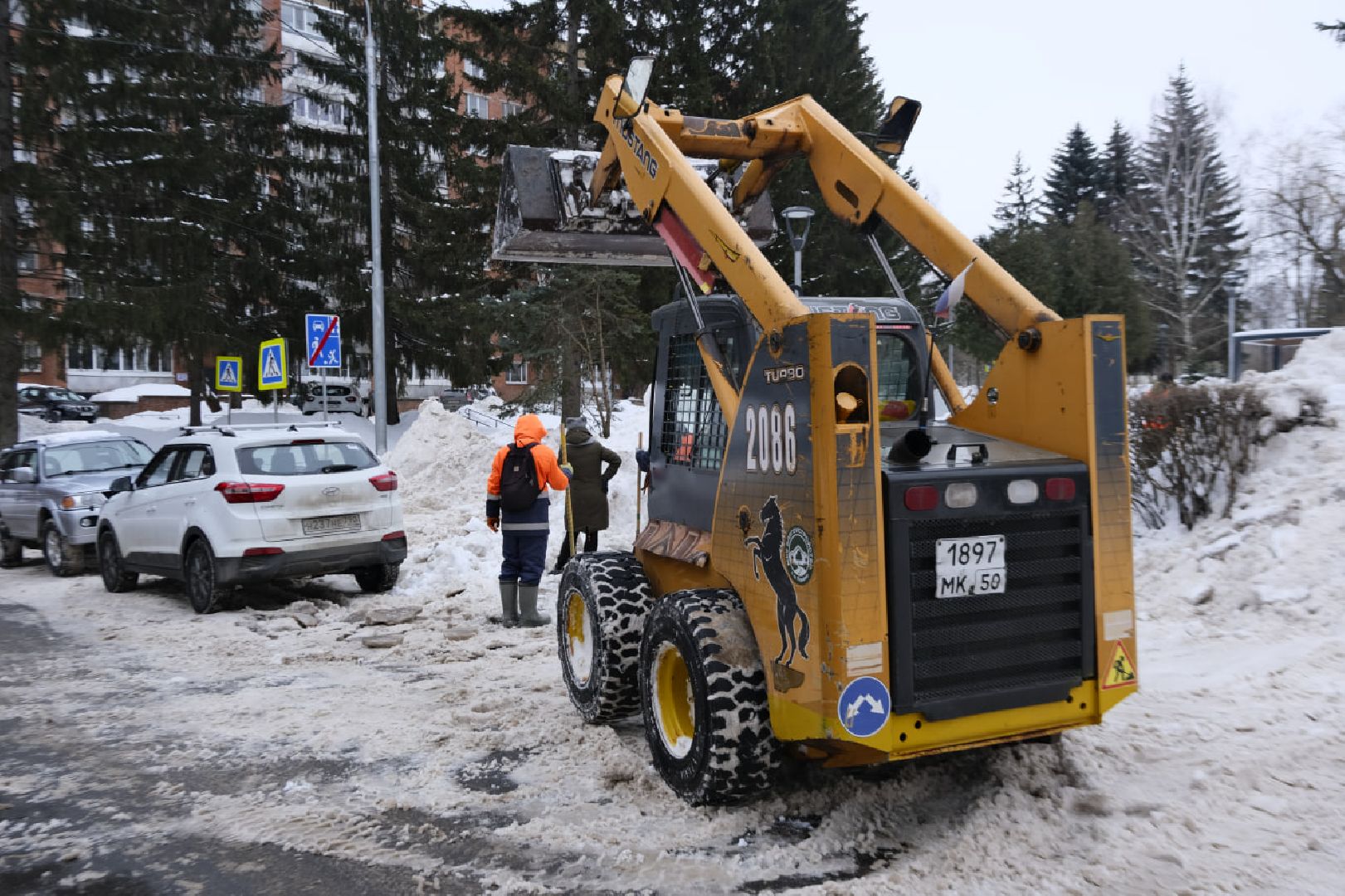 пущино, уборка снега,
