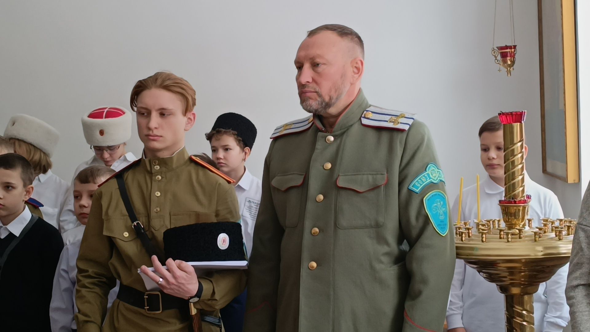 кадеты, казаки, храм,