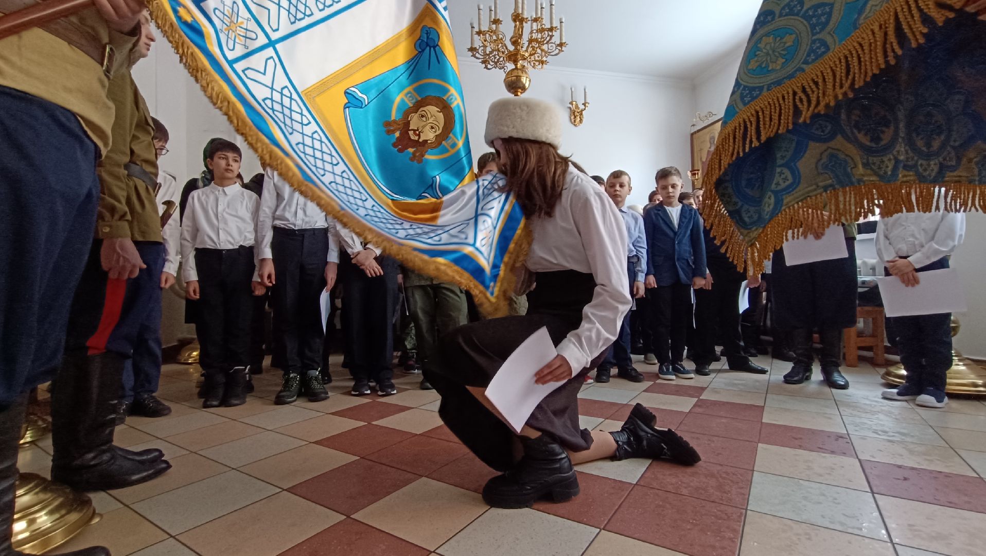 кадеты, казаки, храм,