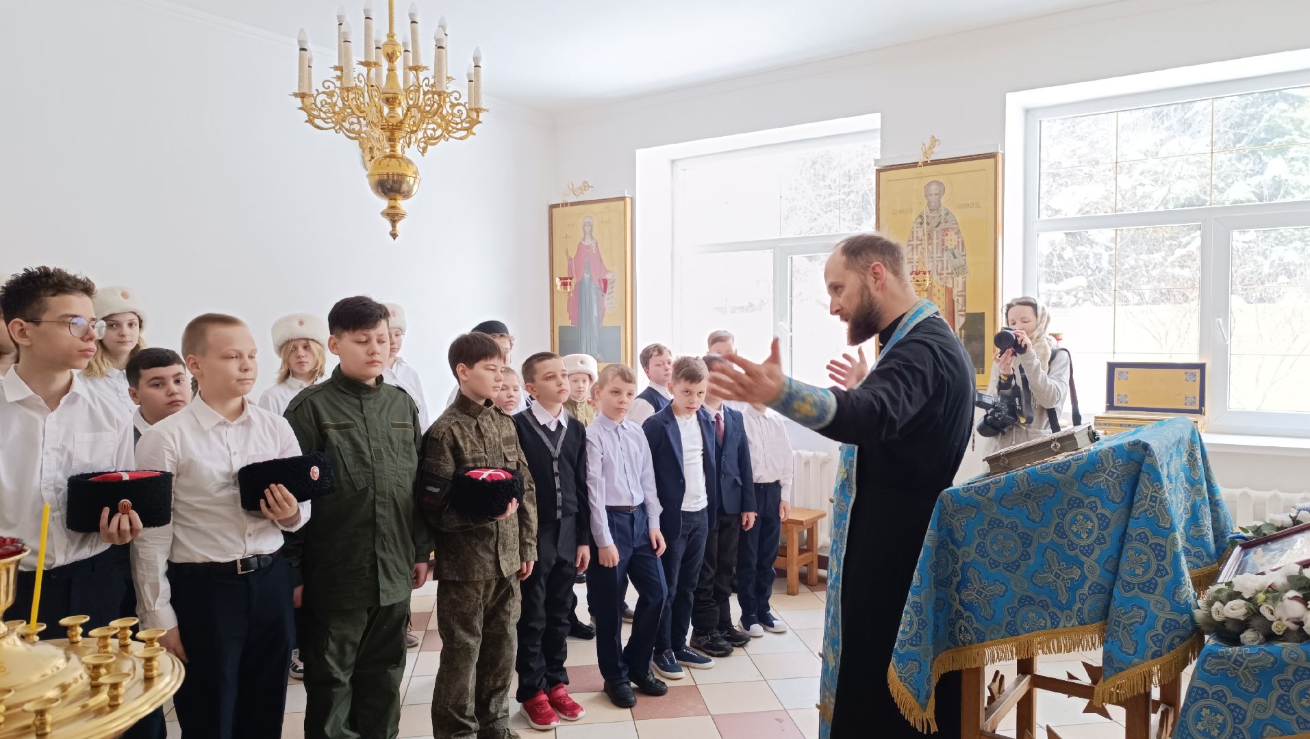 кадеты, казаки, храм,