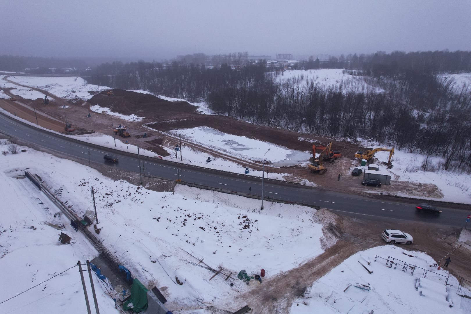 видео с коптера, дорога, вяземы,