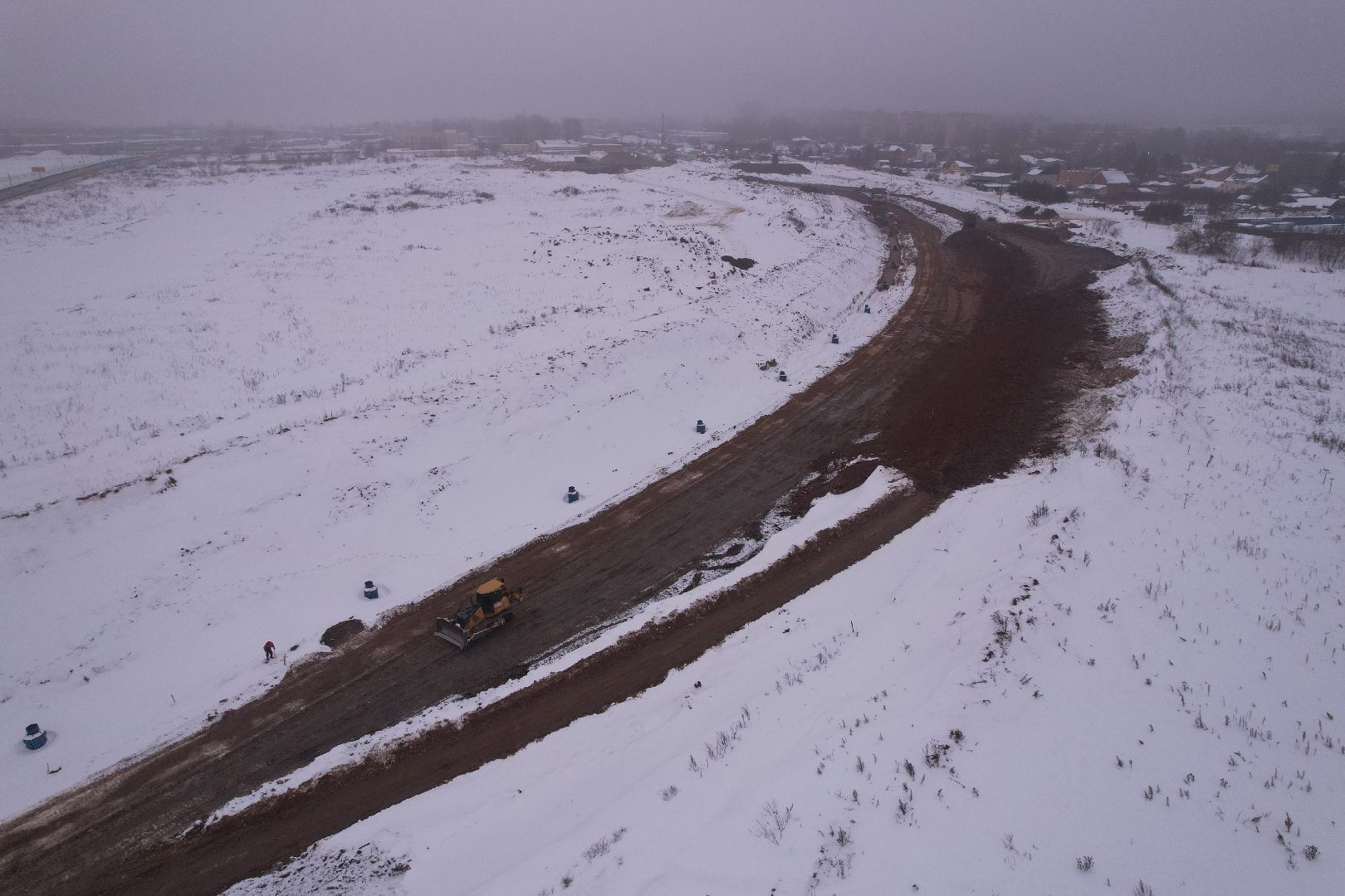 видео с коптера, дорога, вяземы,