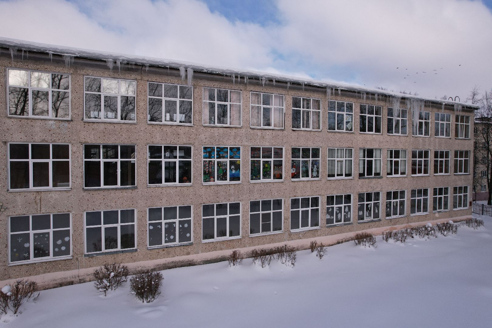 видео с коптера, школа,