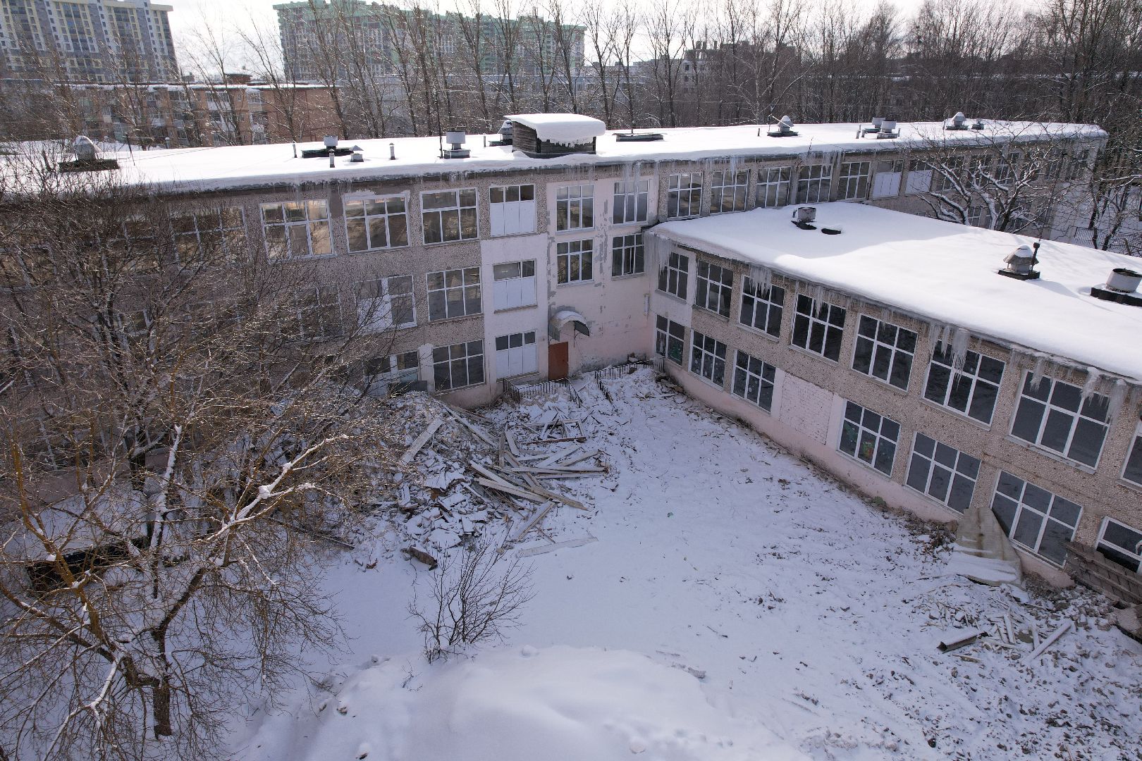 видео с коптера, школа,