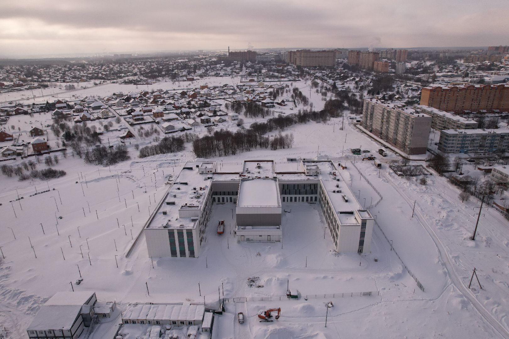 видео с коптера, школа,