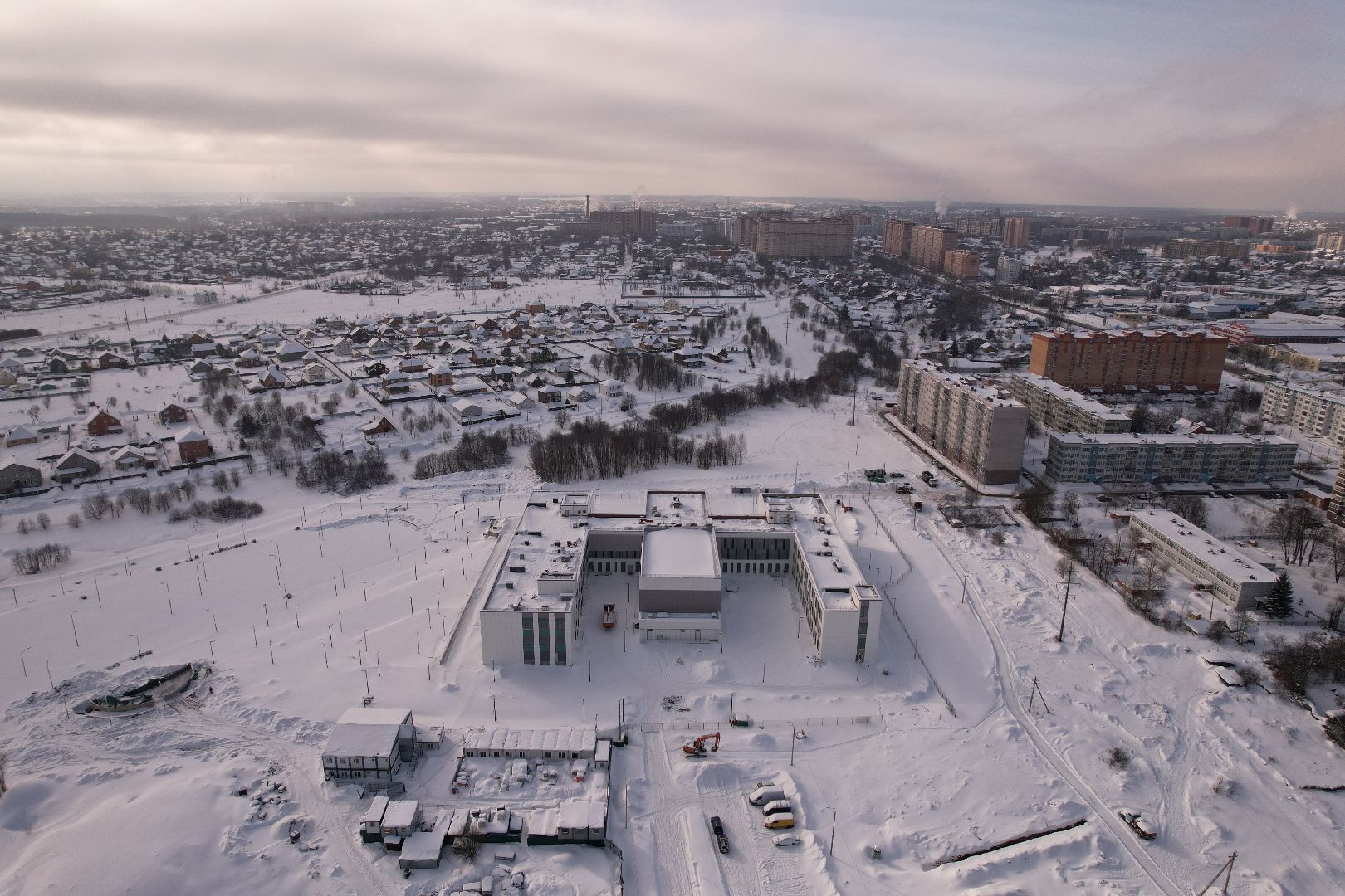 видео с коптера, школа,