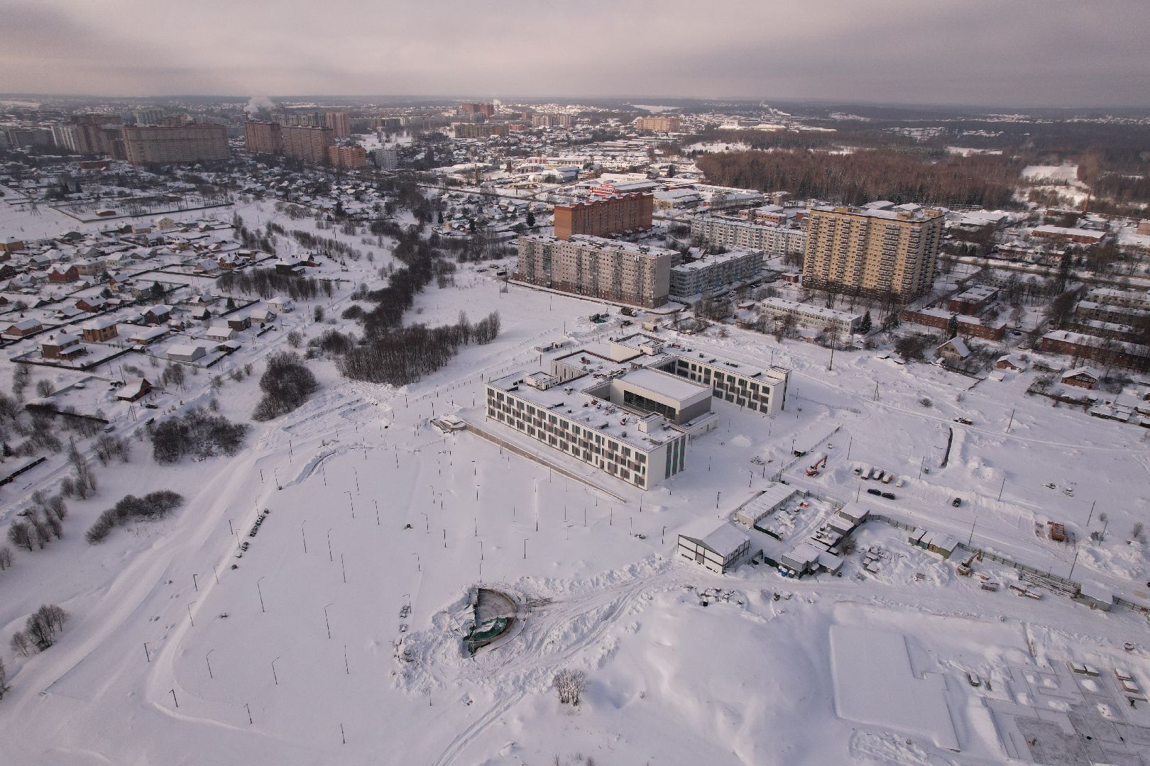 видео с коптера, школа,