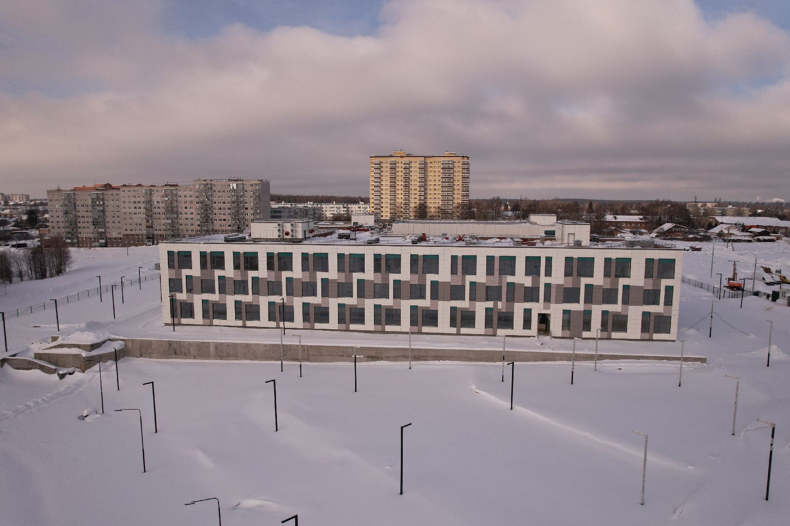 видео с коптера, школа,