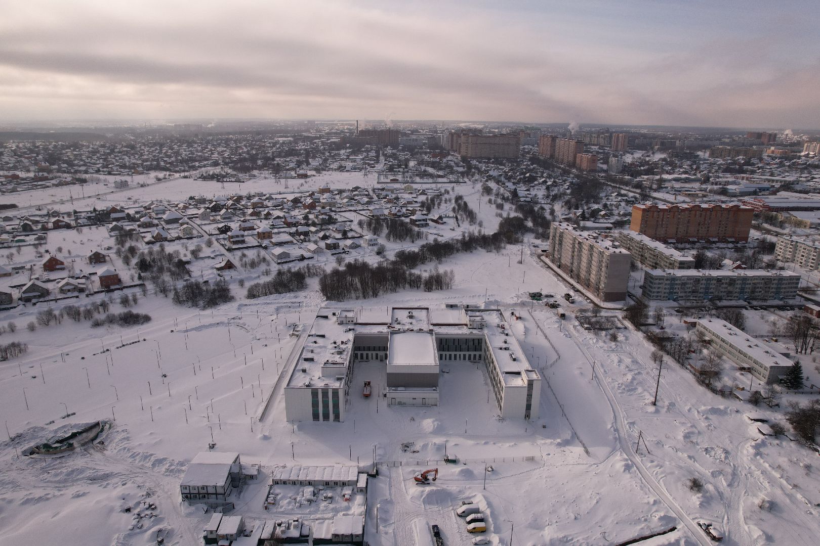 видео с коптера, школа,
