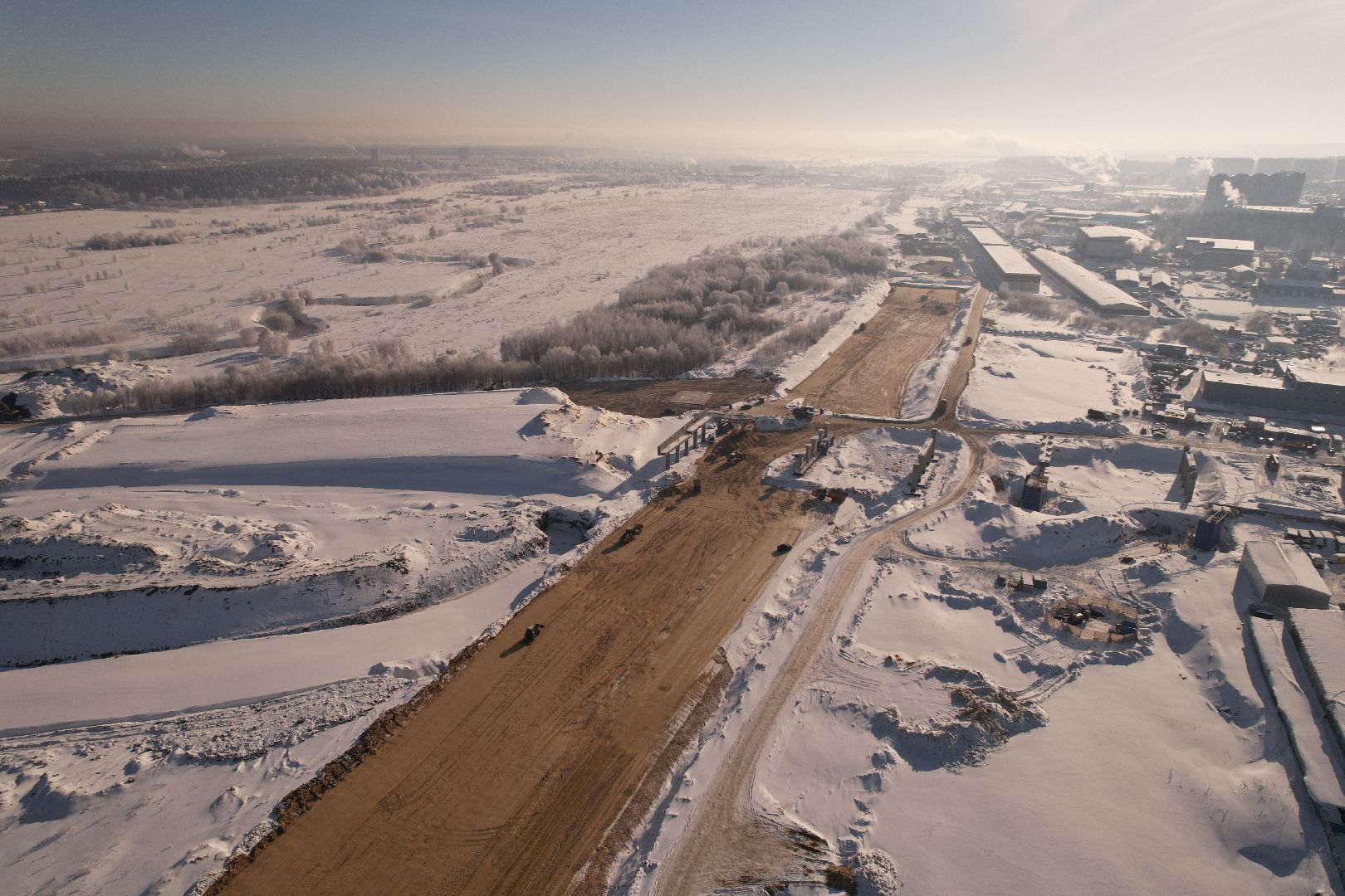 видео с коптера, люберцы, строительство, дороги,