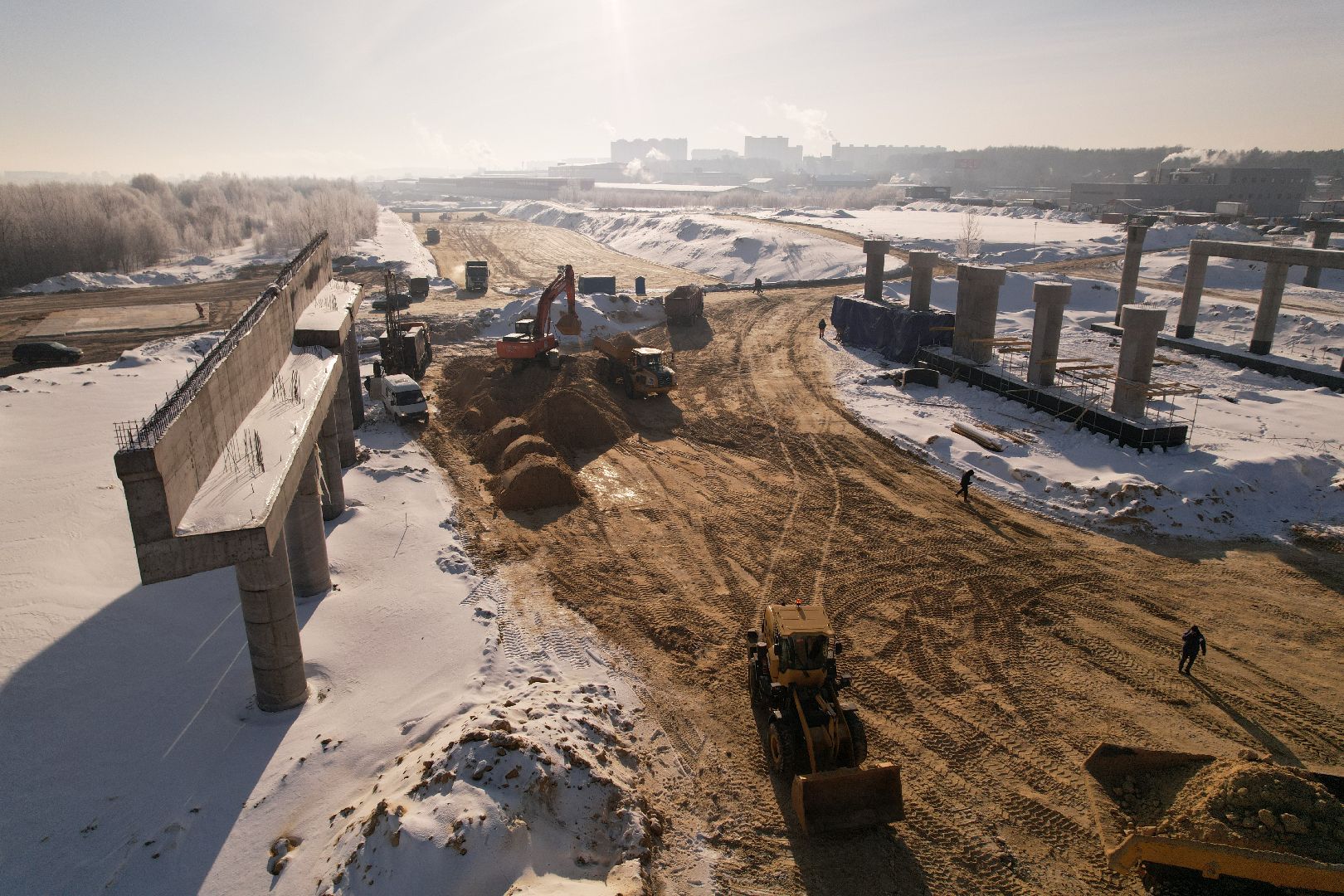 видео с коптера, люберцы, строительство, дороги,