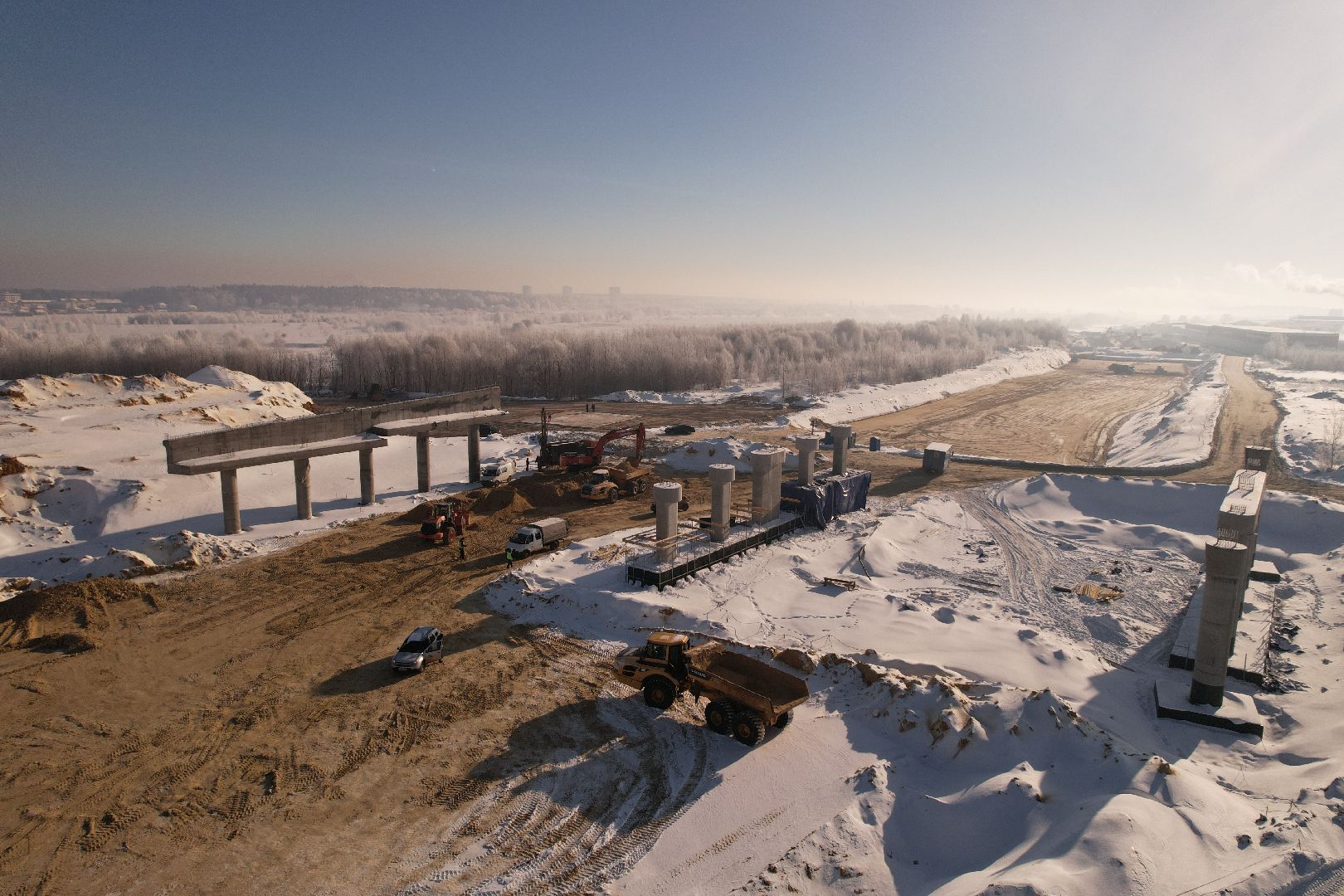 видео с коптера, люберцы, строительство, дороги,