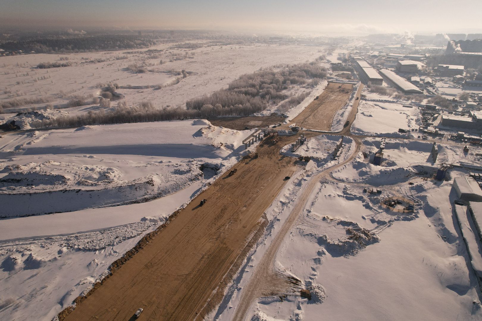 видео с коптера, люберцы, строительство, дороги,