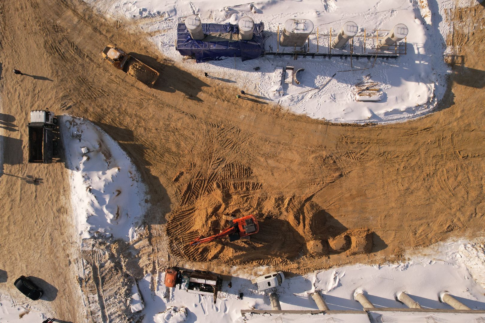 видео с коптера, люберцы, строительство, дороги,