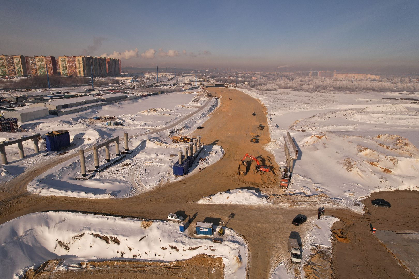 видео с коптера, люберцы, строительство, дороги,