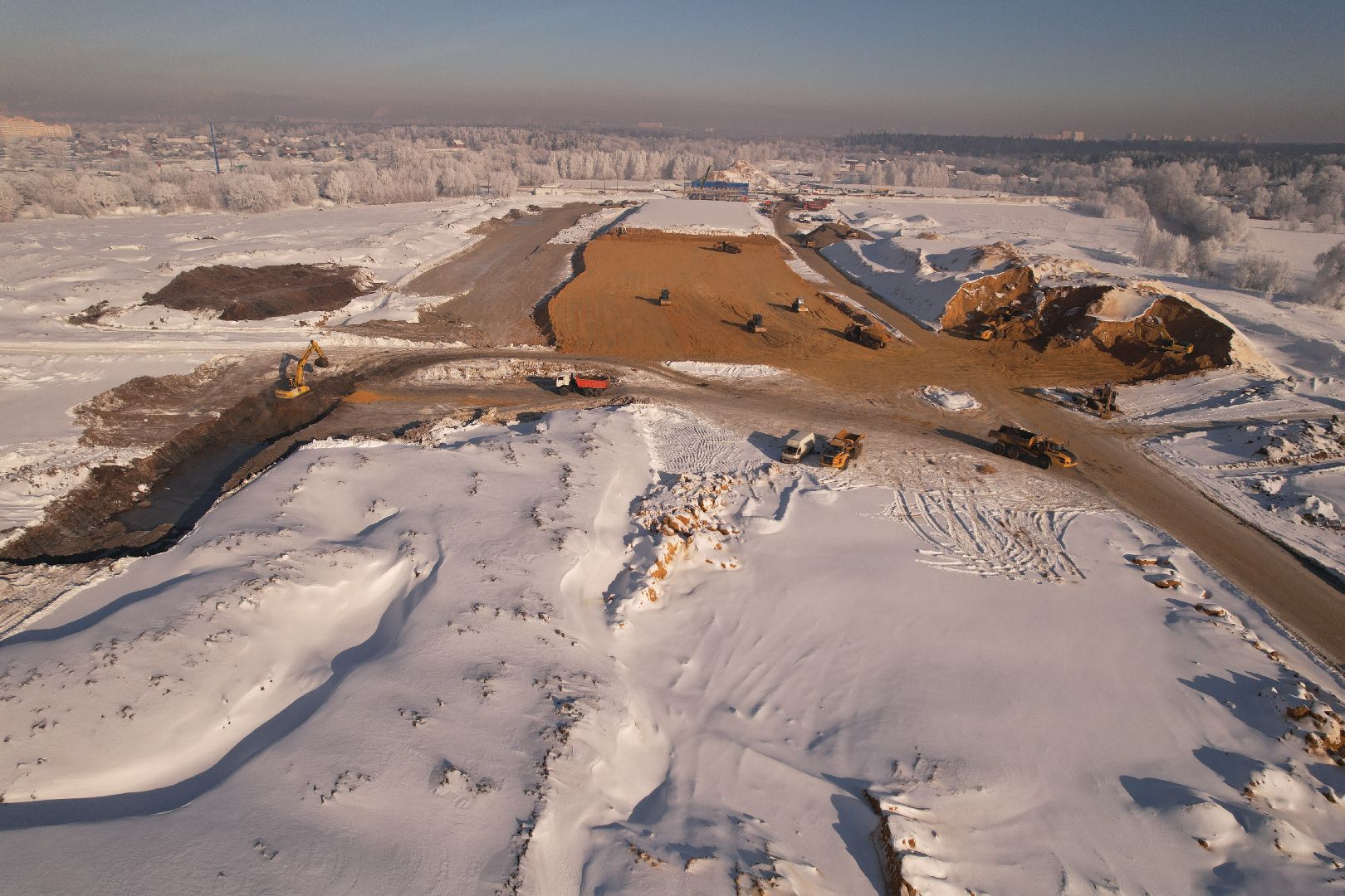 видео с коптера, люберцы, строительство, дороги,