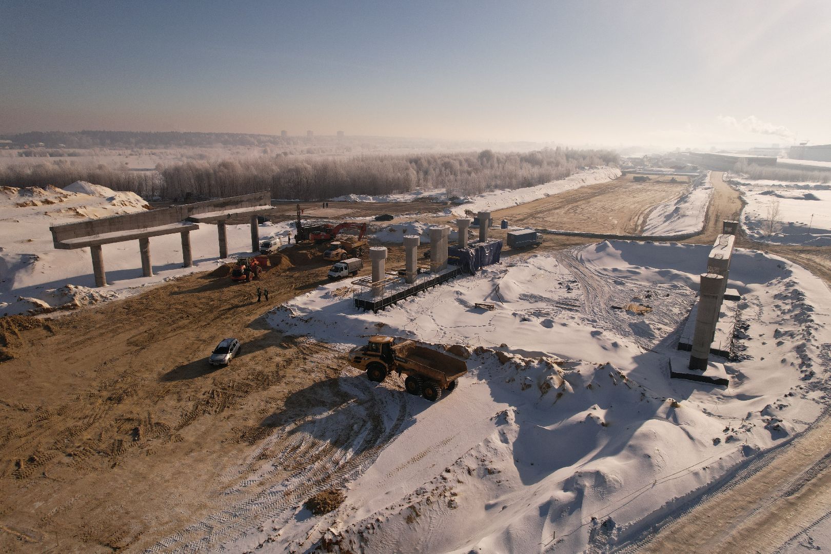 видео с коптера, люберцы, строительство, дороги,